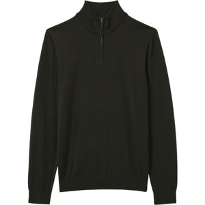 REISS BLACKHALL Merino Wool Half Zip Funnel Neck Jumper